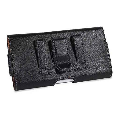 Aiscell Carrying Case For Cellphone (Black Brown Faux Leather Pouch Belt Loop Holster) Work With Droid Turbo 2 Ii Has Hybrid Armor Dual Layer Protective Kickstand Tpu Cover Case On #TOP2