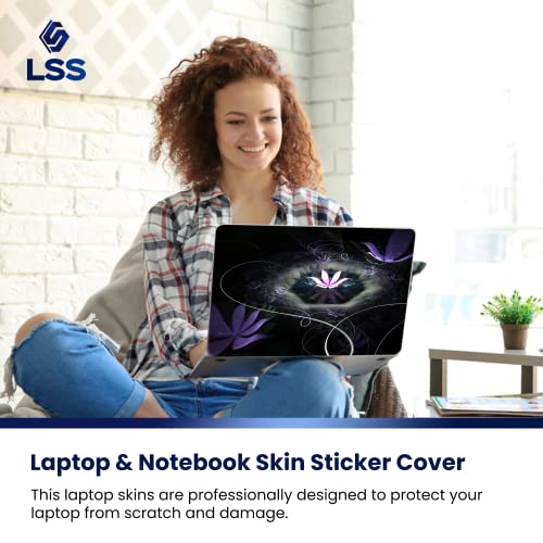 Image of LSS Laptop 17-17.3 inch Skin Cover with Colorful Floral Pattern for HP Dell Lenovo Apple Asus Acer Compaq - Fits 16.5 inch 17 inch 17.3 inch 18.4 inch 19 inch (2 Wrist Pads Free)