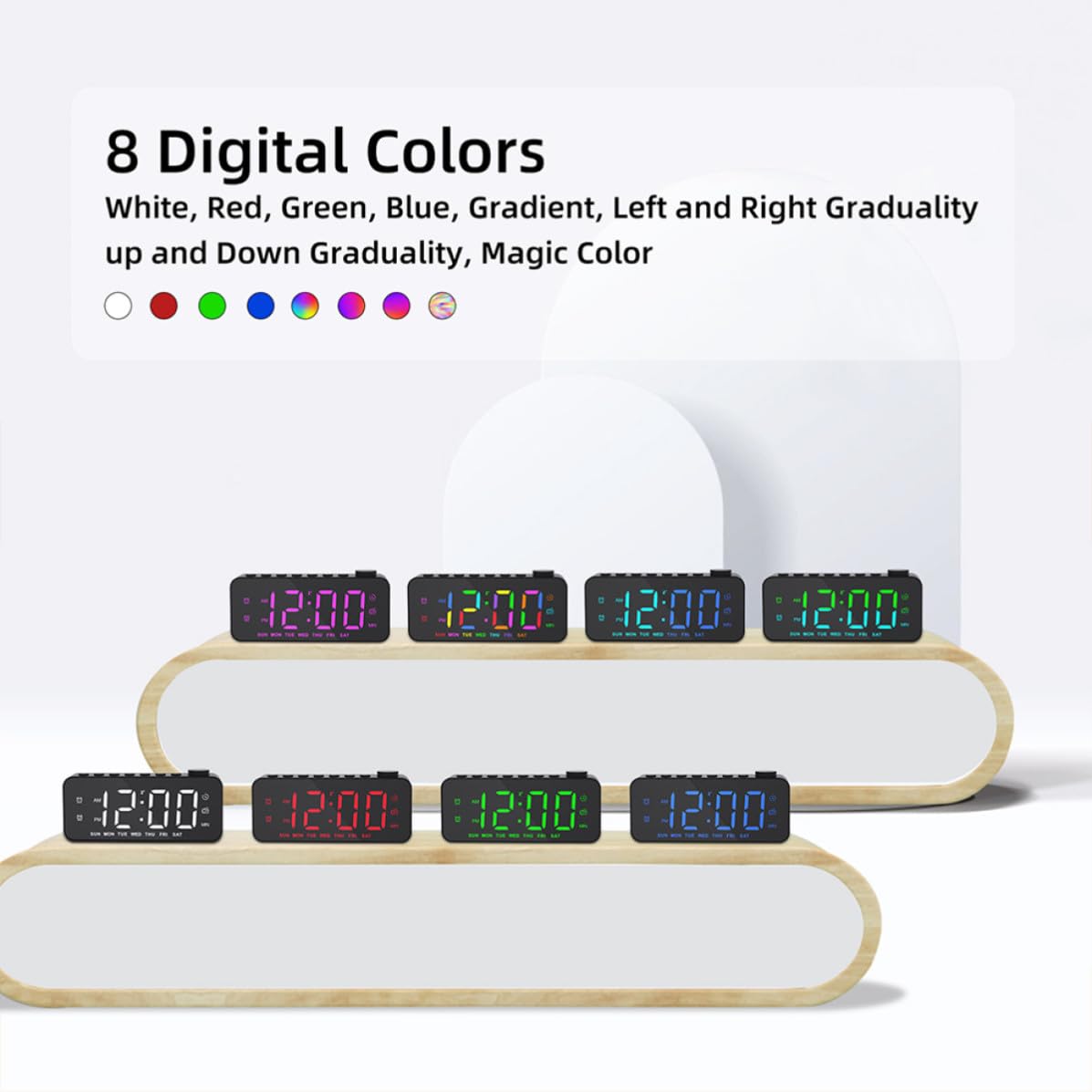 Digitaler Wecker mit LED Anzeige, USB Ausgang, Kunststoff, Schlafzimmer
