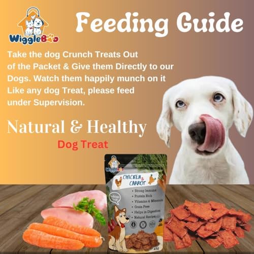 Image of Chicken & Carrot Dog Treats - Irresistible Flavor Fusion for a Healthy Pet, The Perfect Snack to Satisfy Your Dog's Cravings, A Burst of Chicken & Carrot Flavor to Delight Your Dog (45g)