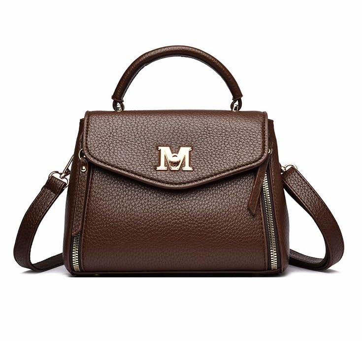 diva dale Brown Faux Leather Crossbody Handbag with Top Handle for Women-picture-24