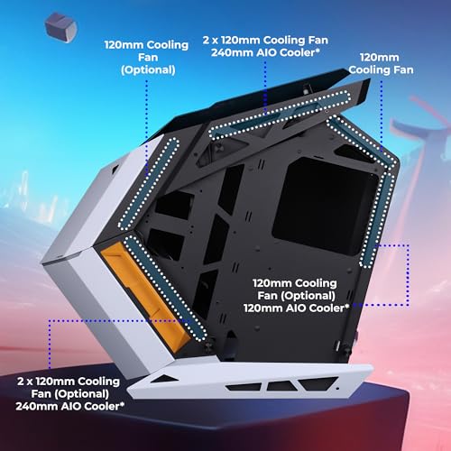 Image of ZEBRONICS Phantom Mid-Tower Premium Gaming Cabinet ATX /mATX /Mini ITX, 2X 120mm Top + 2X 120mm Rear Fan, ARGB Inner Glow,RGB LED Control, Dual Tempered Glass Side Panel, RGB LED Strip