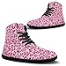 Binienty Pink Love Leopard Barefoot Shoes for Women Fashion Fall Winter Boots with Ankle Support Wide Toe Box Walking Sneakers for Fintess Sports Cross Training, US 8.5