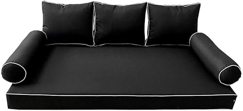Funda SOLAMENTE-S3 Sofá cama al aire libre Cojín Cojín Contraste Trim Queen AD109
