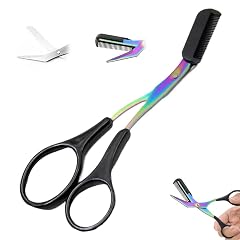 Eyebrow Trimmer Scissor 2 in 1 Eyebrow Scissors with Comb Stainless Steel Professional Eyebrow Trimmer Eyebrow Cutter Hair