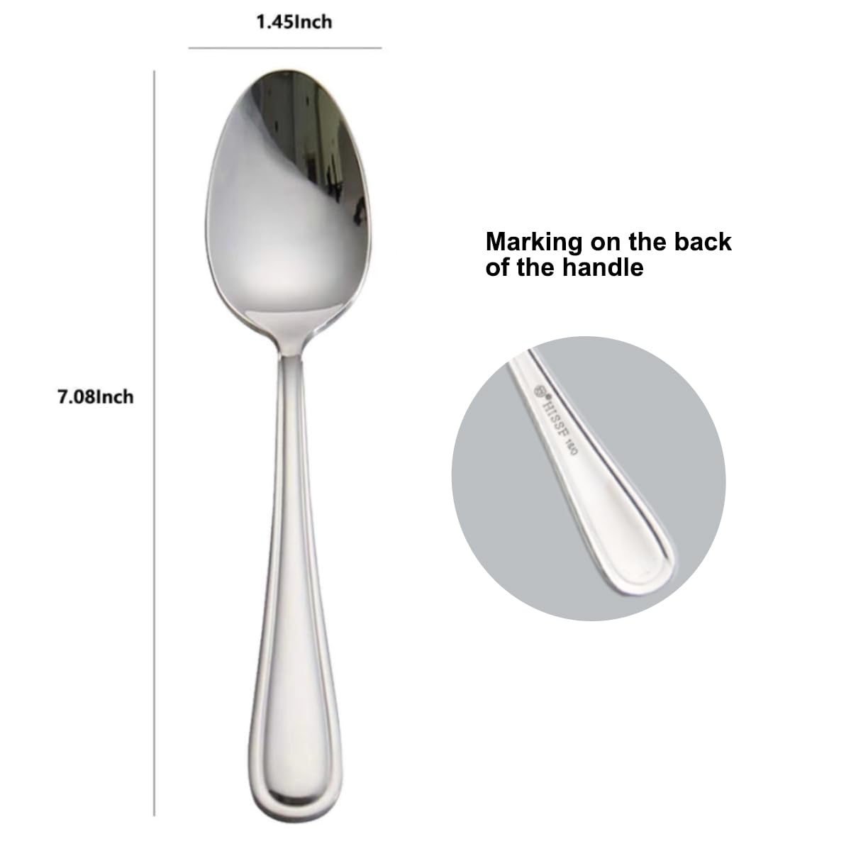 Set di 6 cucchiaini da tè in acciaio inox da 15,2 cm, per uso alimentare, per tè, caffè, uso per casa, cucina, ristorante, lavabili in lavastoviglie