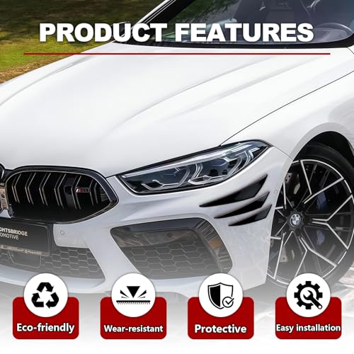 6 Stück Frontspoiler Stoßstangenspoiler,Auto vordere Bumper Lip Splitter,Frontstoßflosse Spoiler Canards Refit,Universal Kohlefaser Frontstoßstange Spoilerlippe für alle Autos (Schwarz)