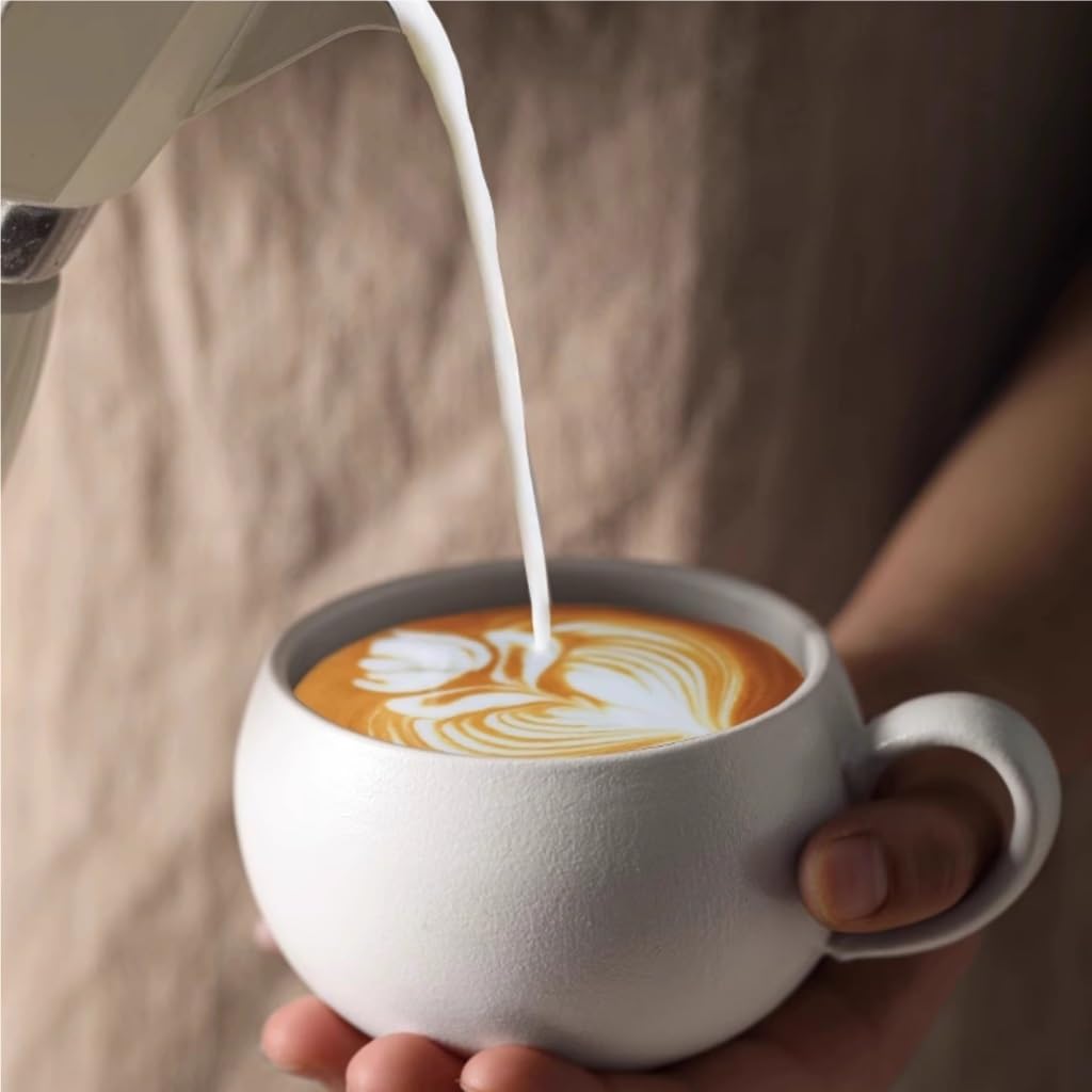 ENGENDER Tazas Cafe Taza De Café Y Platillo De Cerámica, Taza De Café con Leche De Color Sólido Mug Cups(A)