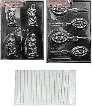 Deep Throat Adult Chocolate Candy Mold & Lady Lolly Adult Chocolate Candy Mold for Bachelorette, Bachelor Party & Gag Gift Treats, Funny Novelty Bachelorette Party Mold