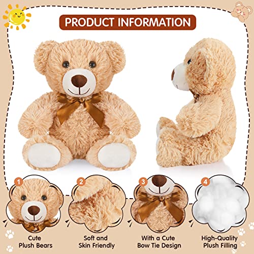 Zhanmai 18 Pcs 14 Inches Bears Stuffed Animal Brown Bears Bulk Plush Bear Toys For Baby Shower Decorations Props Gender Reveal Animal Doll Birthday Party (Mixed Colors) #TOP5