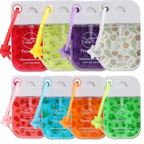8 Pack Travel Hand Sanitizer Spray with Keychain, 10.8 fl oz
