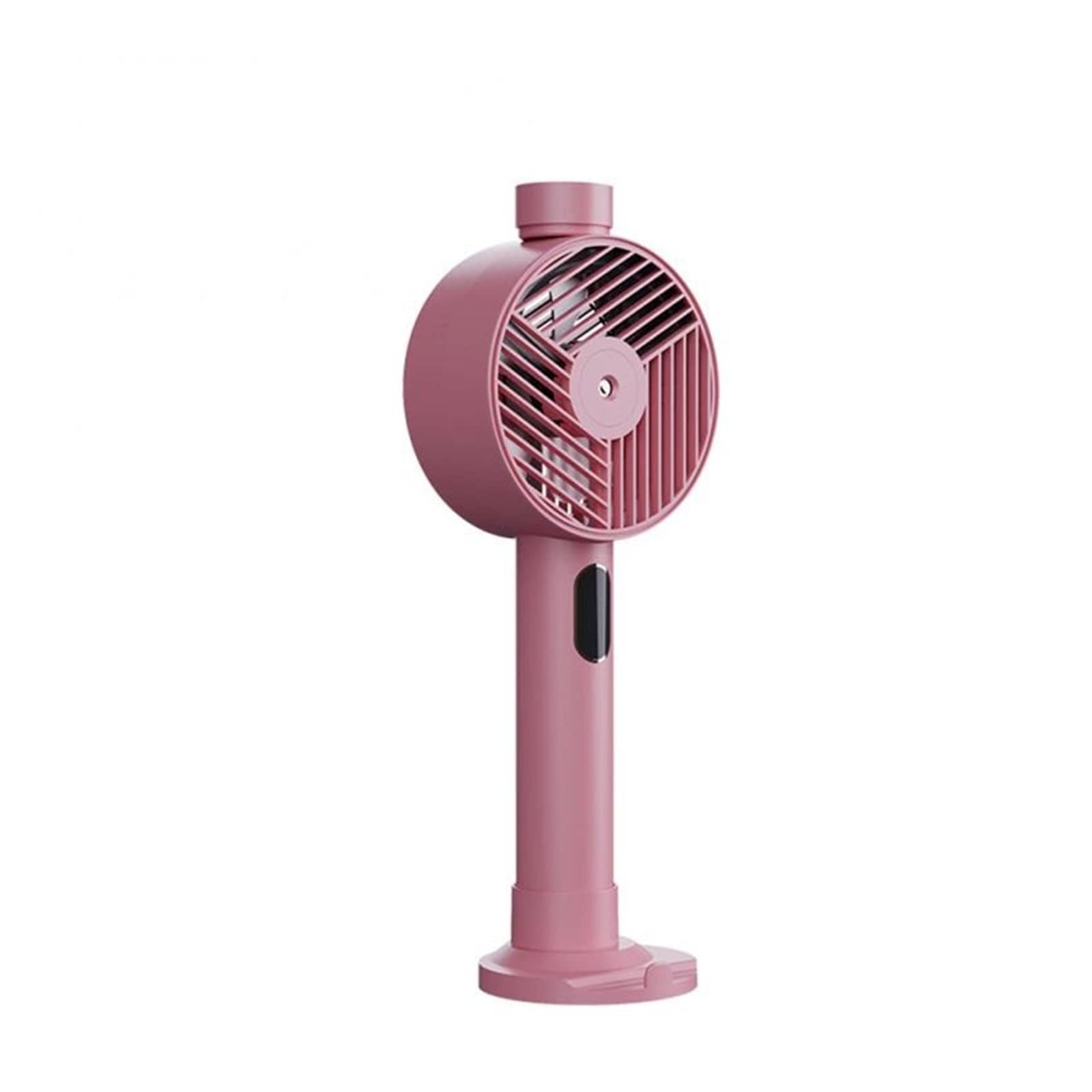 Electric Water Spray Mist Fan USB Rechargeable Handheld Mini Cooling Air Conditioner Humidifier Humidification Airflow Comfort Refreshing Breeze(Pink)