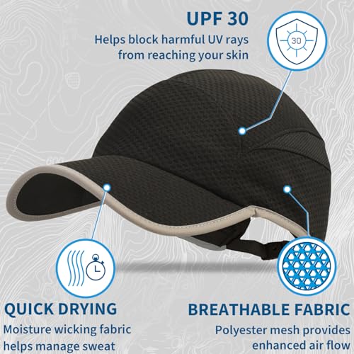 Image of TrailHeads Reflective Running Cap | A Quick Dry Hat for Men | The Flashback 360 Sports Cap - 3 Colors
