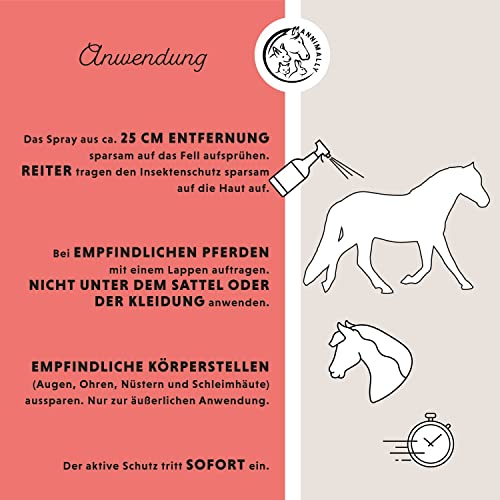 Fliegenspray Pferd 750 ML - Anti Bremsenspray Pferd für sofortigen Schutz gegen Fliegen, Bremsen, Kriebelmücken & Mücken - Insektenspray für Pferde auch als Bremsenspray für Pferde