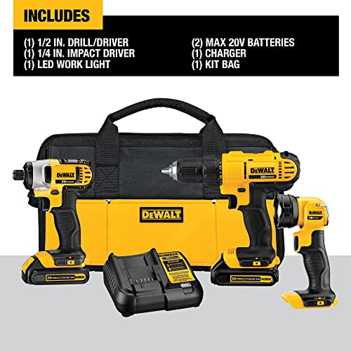 DEWALT 20V MAX Cordless 3-Tool Combo Kit #TOP2