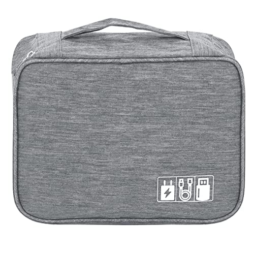 Image of DAHSHA Electronics Gadget cable Organizer Case, Universal tech organizer, Perfect Size Fits for Phone, Charger, HDD, Power Bank, USb cable & more ( 24 x 18 x 9 cm, Grey)