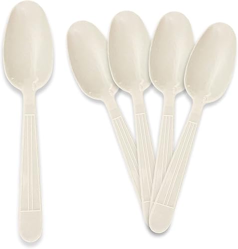 Miniatura 8 de PAMI Cucharas de sopa de plástico desechables de peso pesado paquete de 1000 unidades  Cubiertos de plástico blanco a granel para fiestas, bodas,