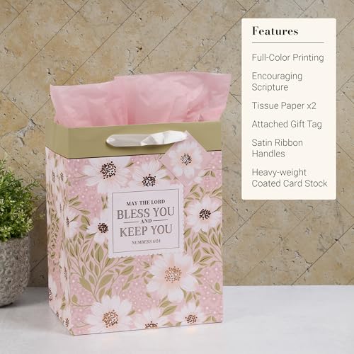 Image of Christian Art Gifts Large Gift Bag with Tissue Paper, Lord Bless You
