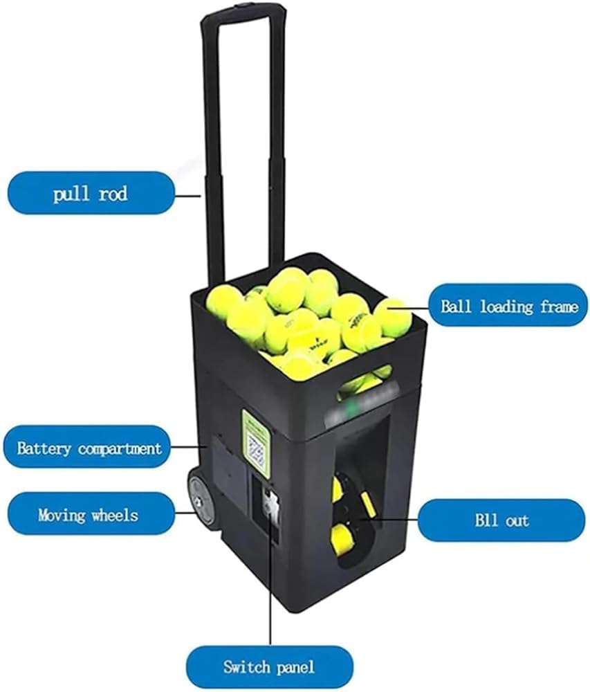 Máquina portátil de pelotas de tenis con taladros preprogramados y personalizados, modos de entrenamiento completos para principiantes en solitario, equipo deportivo