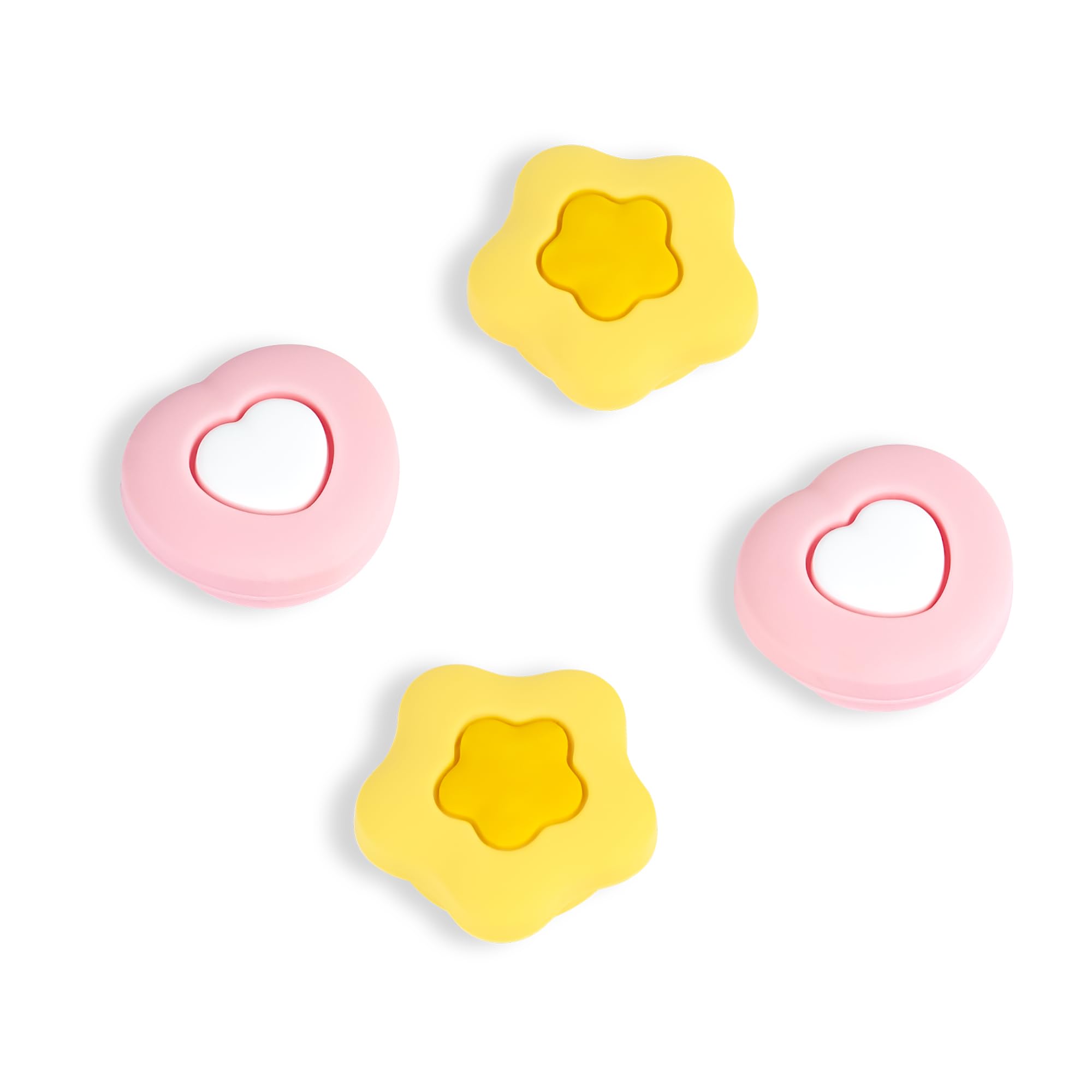 GeekShare Cute Thumb Grip Caps for Playstation 5 Controller, Thumbsticks Cover Set Compatible with Switch Pro Controller and PS4 PS5 Controller, 4Pcs - Cream Heart