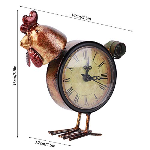 Reloj de mesa retro con forma de pollo Jeffergarden de hierro 3