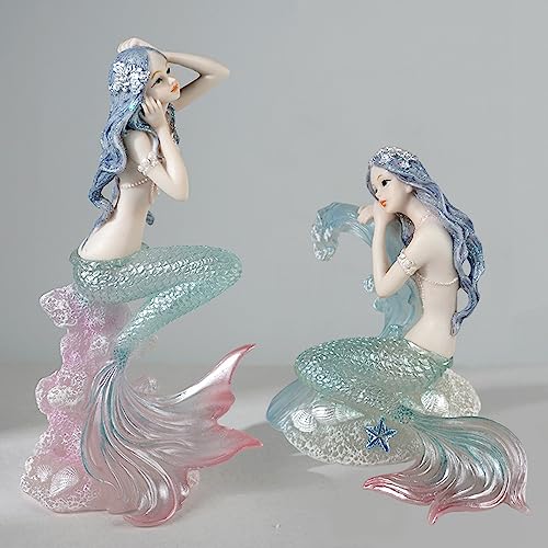 Figura Decorativa Sirena de Resina Transparente 4.72 Pulg miniatura 6