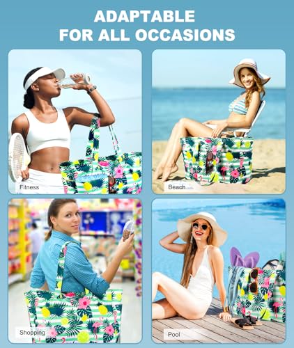 ISEYOU Extra Large Beach Bag with Wet Compartment