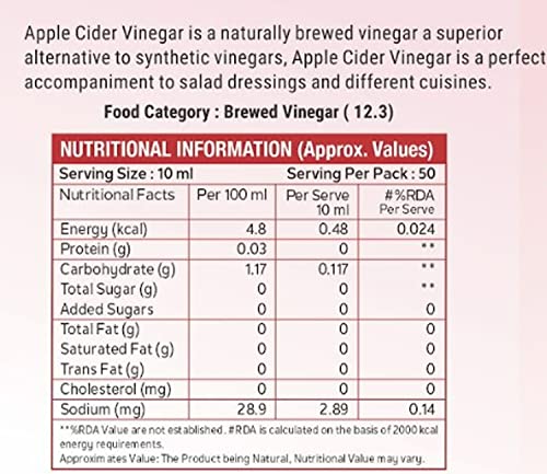 Image of Nutriplato-enriching lives Filtered And Unflavored Apple Cider Vinegar, 500 ml