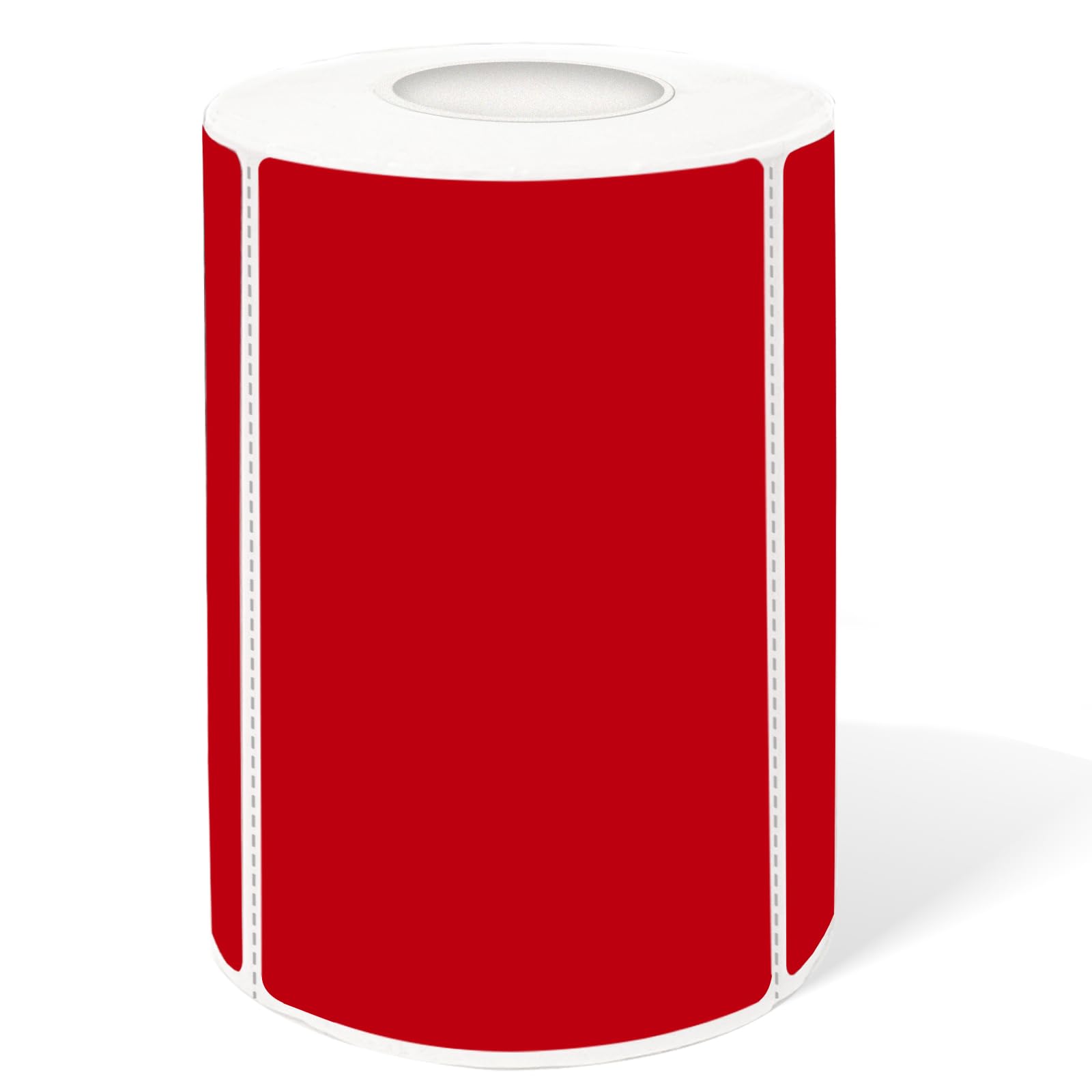 2×3 Inch Red Removable Thermal Labels,Self-Adhesive Square Direct Thermal Labels,300 Sheets per Roll with Perforated Lines