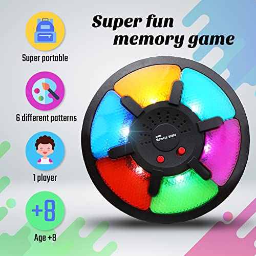 Handheld Memory Game, Light Up Memory Game With 6 Pattern Sequence, With Lights And Different Sounds For Each Color Master, Brainy Game For Kids, Boys And Girls #TOP1