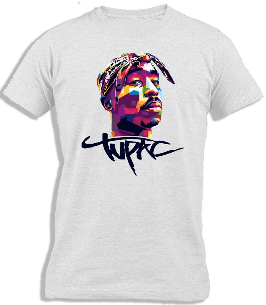 Ay Cabron™ Tupac | 2Pac | Color Face Cubic Design Logo | Rapper Music Legend Cotton T-Shirt For Men