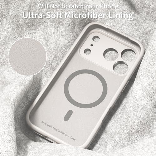 OAOA Magnetic Engraved Case Compatible with iPhone 17 Pro Max Case, Compatible with Magsafe, Camera All-Round Protection, Slim Liquid Silicone Phone Case for Women Girls, Stone Flower by OAOA - Used condition - Image 5