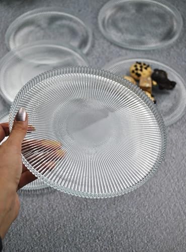 6 Adet Cam Servis Tabağı 21 cm Vargas Serisi- Kahvaltı Tabak - Görsel 3