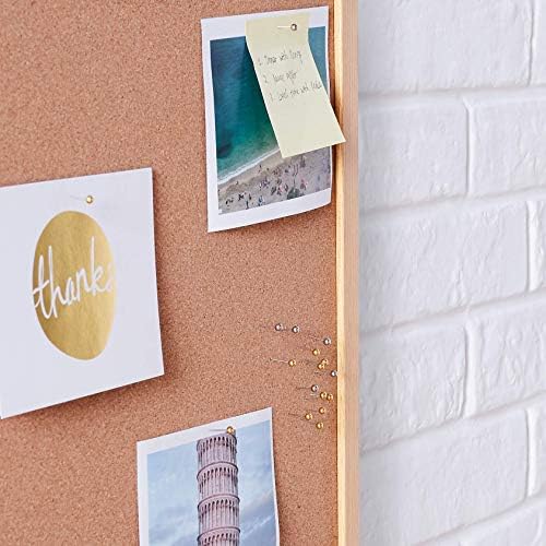 Amazon Basics Map Push Pins, Plastic Head, Steel Point, Gold & Silver, 400-Count