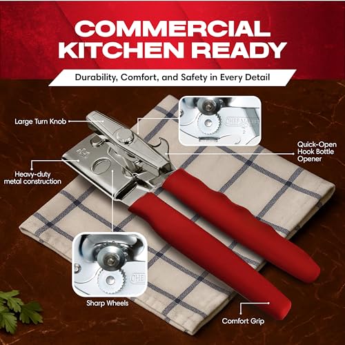 Ouvre-boîte en métal Chef Master 90226 pour une découpe nette et rapide