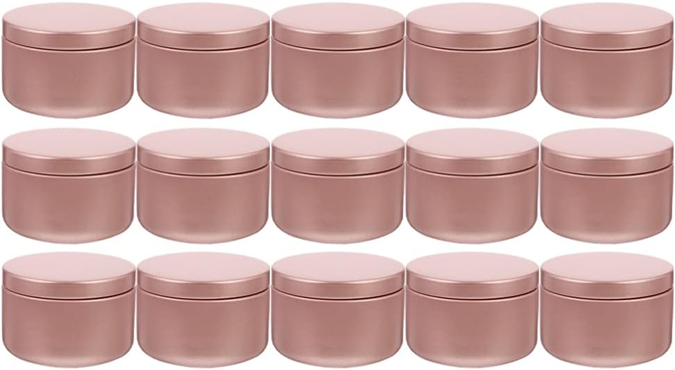 Artibetter 24pcs Metal Candle Tins with Lids Aluminum Empty Tins Candle Making tins Round