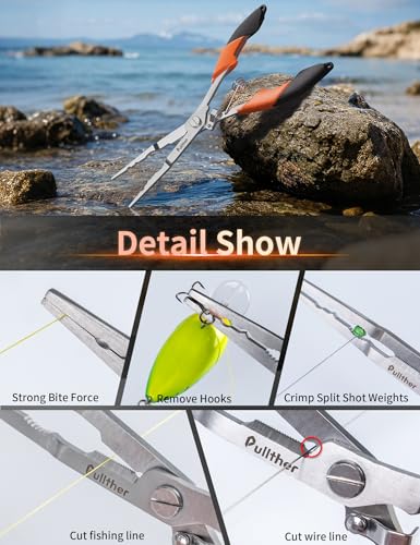 Tijeras de pesca pullther para evitar líneas enredadas y alicates de acero inoxidable 3