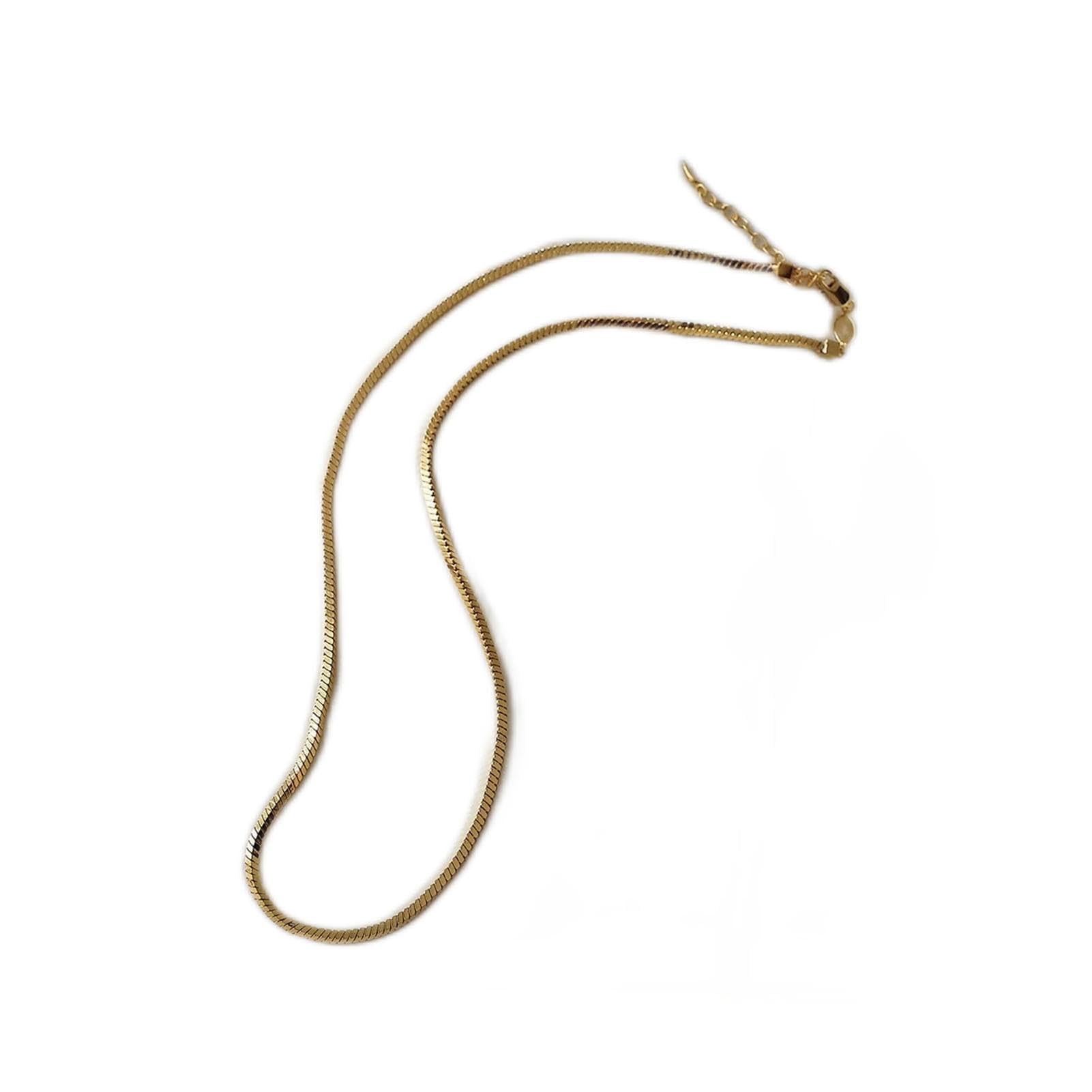 Collares colgantes Personalidad de la Cadena gruesa Cuadrado Oro Clavícula 925 Collar de plata para mujer