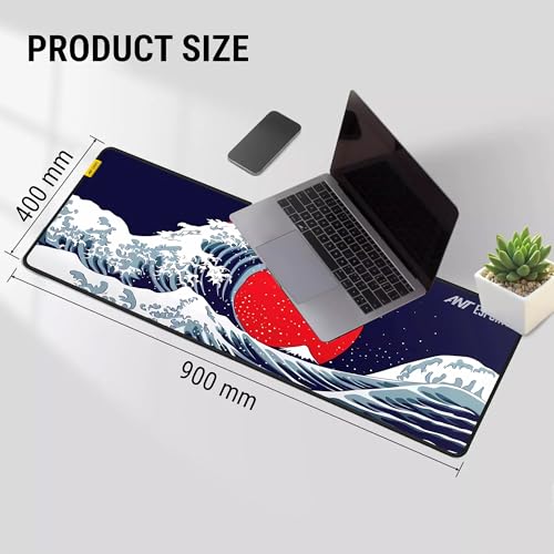 Image of Ant Esports Snow Dragon Unique Mouse Pad Gaming Mouse Pad Extended Mouse Mat for Mouse Keyboard with Stitched Edges Waterproof Non-Slip Base Mousepads for Office Home Shop Gaming Extra Large Blue