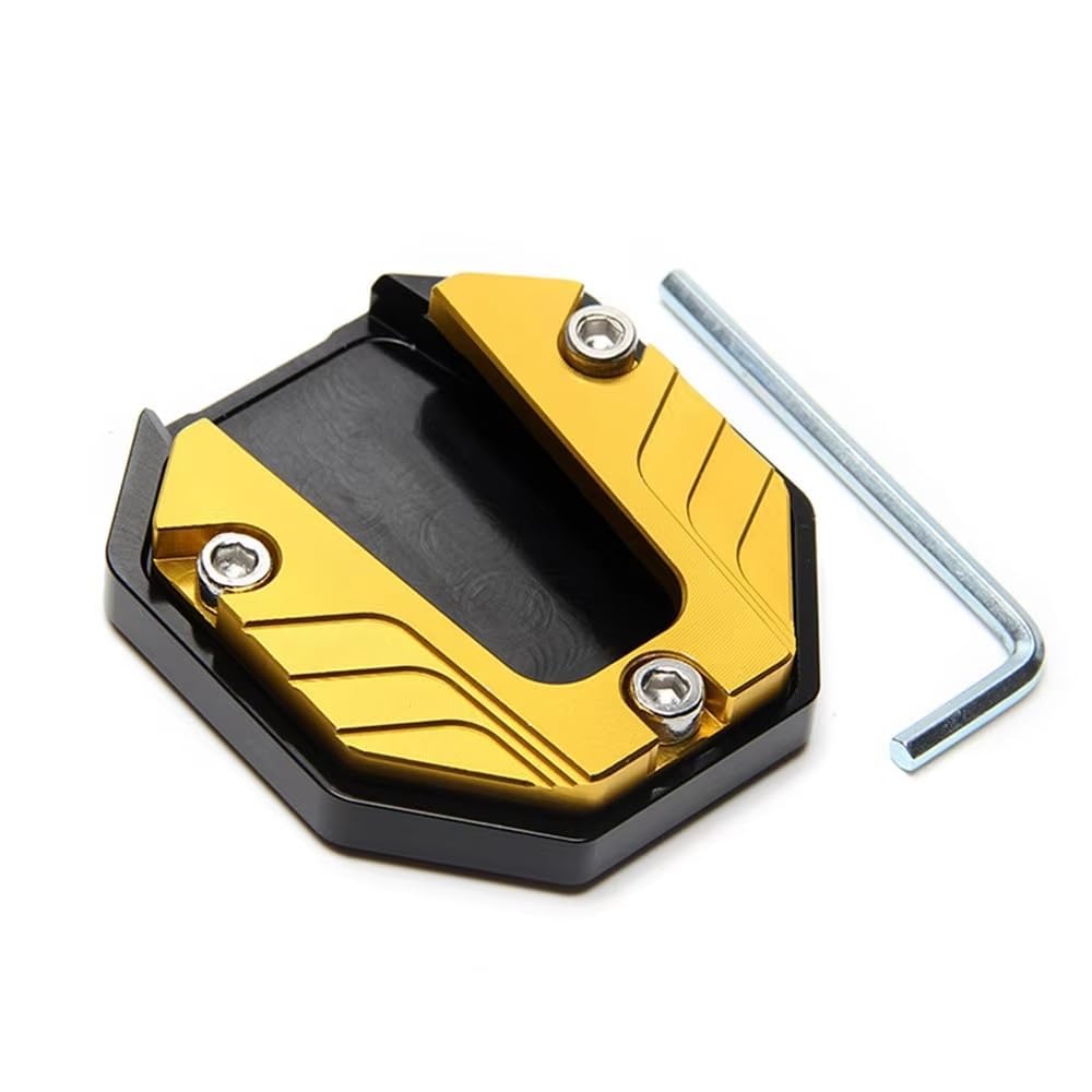 Tryagat Side Stand Extension Plate Suitable for Ducati Pantah 1979-1983, Kickstand Footrest Support Expander Pad Motorcycle Parking Base Trim,Yellow