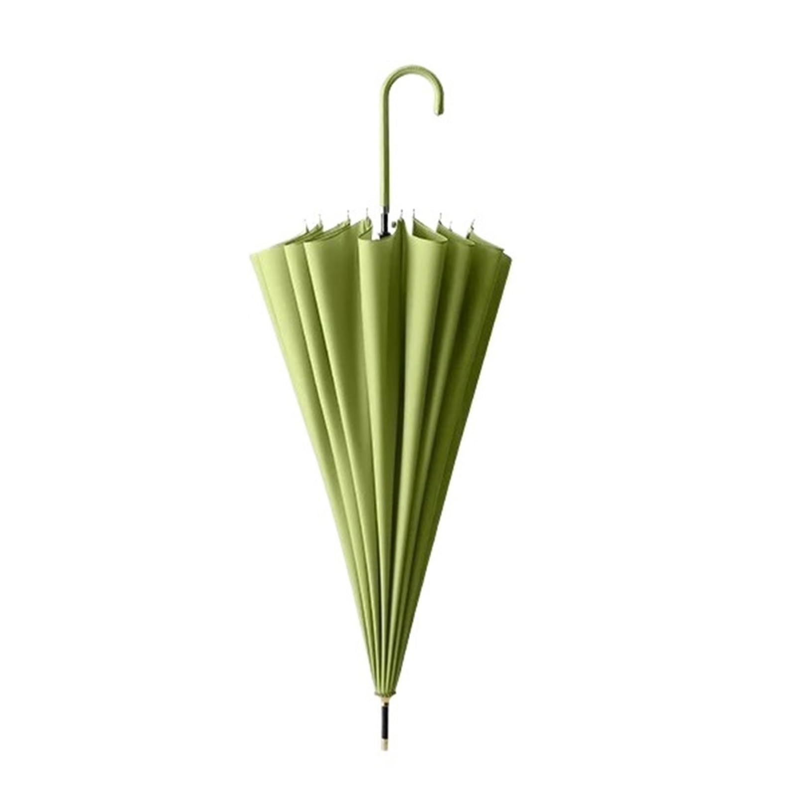 Genérico Paraguas De Mango Largo De Moda, 16 Varillas, Automático, De Gran Tamaño, Revestimiento Negro, Impermeable, Resistente Al Viento, Sol, Lluvia, Doble Uso