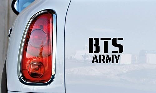 BTS Logo Army Version 4 - Calcomanía de vinilo para coche camión parabrisas paredes personalizadas Windows iPad MacBook laptop hogar y más negro