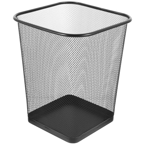 Poubelle de bureau en métal petite taille corbeille noire robuste