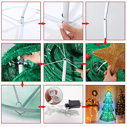Fang Kai Christmas 6Ft Tree Pop Up Yard Decor, Outdoor Indoor Holiday Decorations With 200 Led Lights For Home Lawn(Green) #TOP2