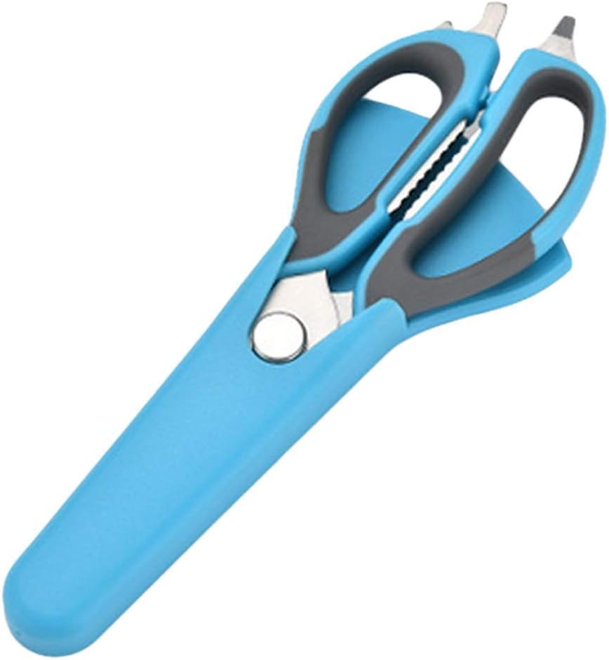 Kitchen Scissors Kitchen Shears Multifunction Cutter Shears Cooking Tools 2 in 1 Knife for Fish Chicken(Blue)