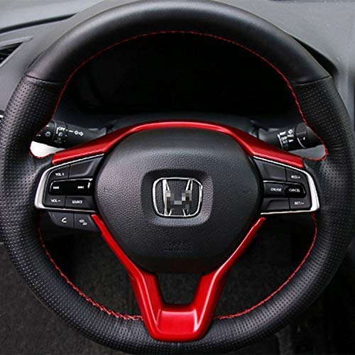 Image of Print Interior Steering Wheel Cover Trim Decals Emblem Sticker for Honda Accord 10th Gen 2018-2022 (Red)