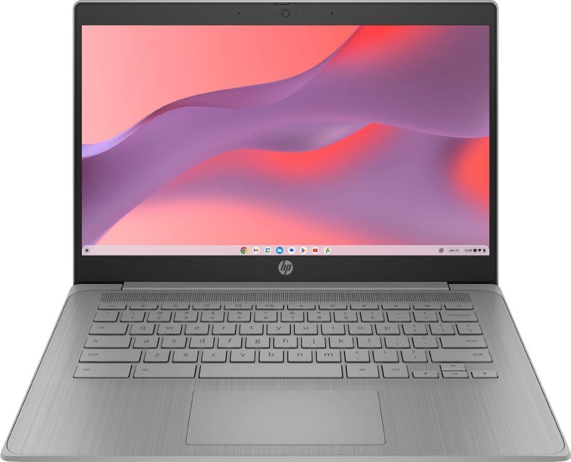 HP 2023 Chromebook Laptop, 14 Inch Display, Intel Celeron N4120 Processor, 4GB RAM, 64GB eMMC, Intel UHD Graphics 600, WiFi, Bluetooth, Chrome OS, Modern Gray : Electronics