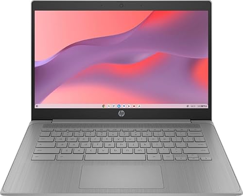 HP Laptop Chromebook 2023, pantalla de 14 pulgadas, procesador Intel Celeron N4120, 4 GB de RAM, 64 GB eMMC, gráficos Intel UHD 600, WiFi,