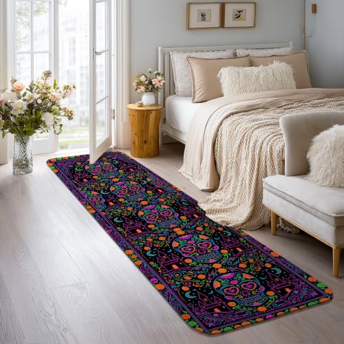Alfombra de pasillo floral con estética de cachemira para el hogar 5
