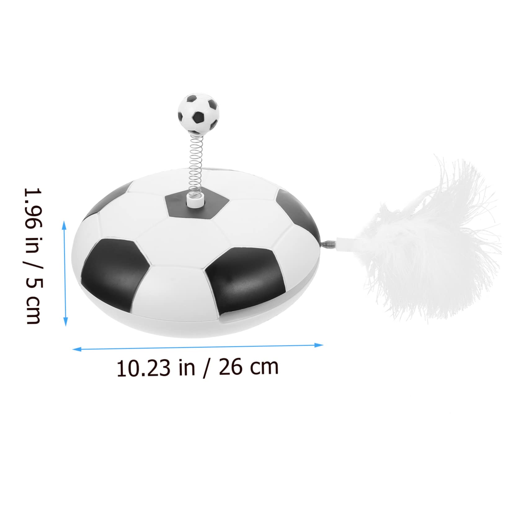 VANZACK Jouet Interactif Automatique pour Chat Forme De Football Stimulez Instinct De Chasse De Votre Chat avec Plumes Et Jeu Autonome pour Divertissement Intérieur sans Batterie